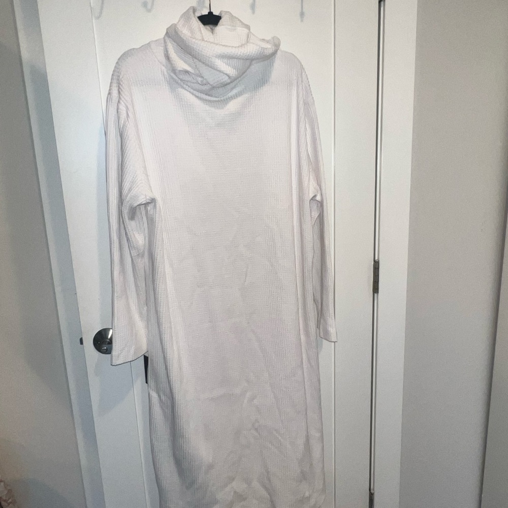 Norma Kamali White Turtleneck Dress